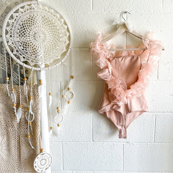 Free People Tops - NWT Free People Haute Wired Bodysuit Pink Rose